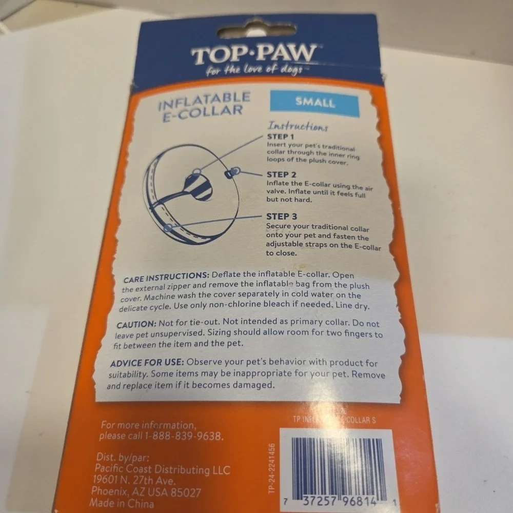 Top Paw Inflatable Tube Cone Blue- Puppy/ Small Dog